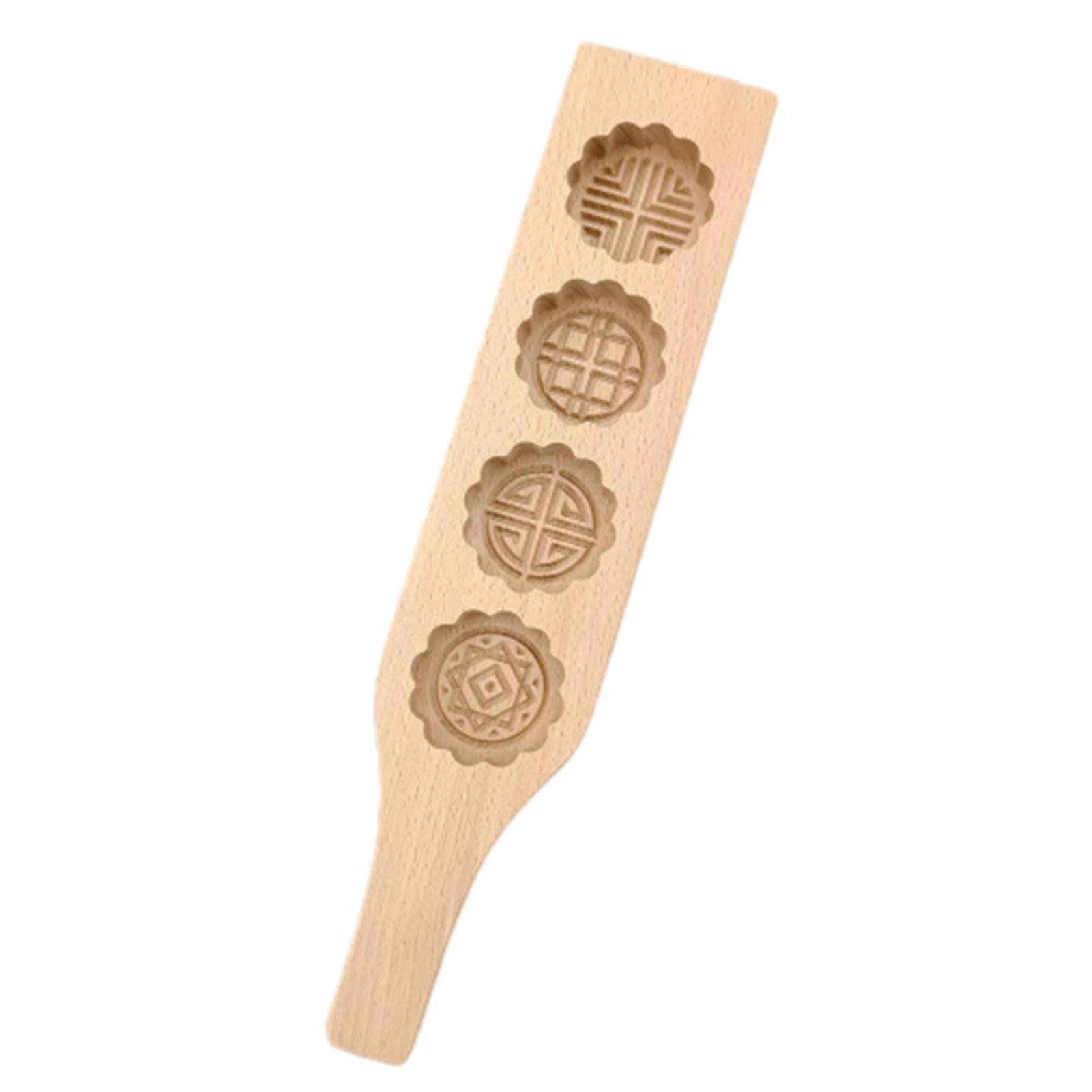 4 Holes Handle Mooncake Mould Non-Sticky Easy Demold Baking Mold For Dessert Shop