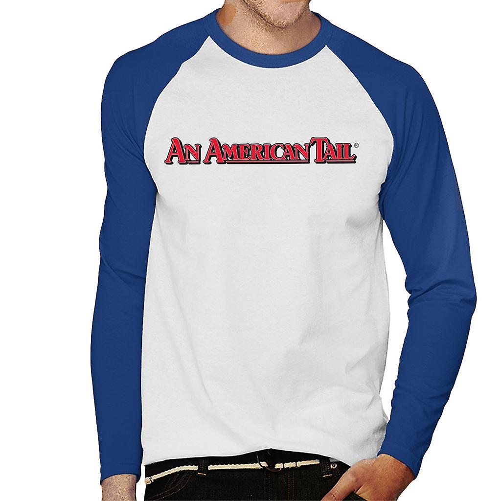An American Tail Classic Red Text Logo Men's Baseball Long Sleeved T-Shirt