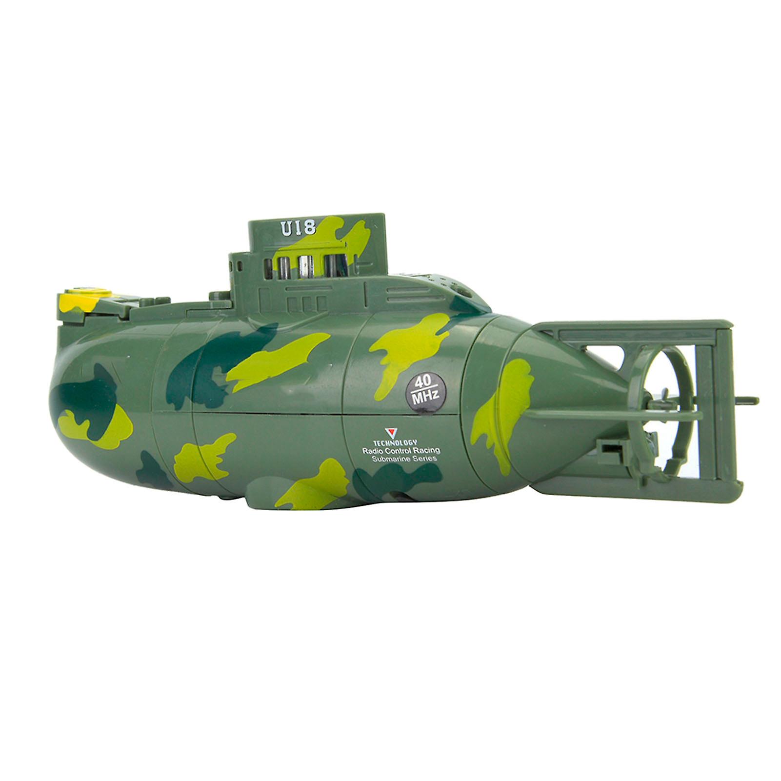 Mini Simulation Military Remote Control 6 Channel Remote Control Submarine Model (Green)