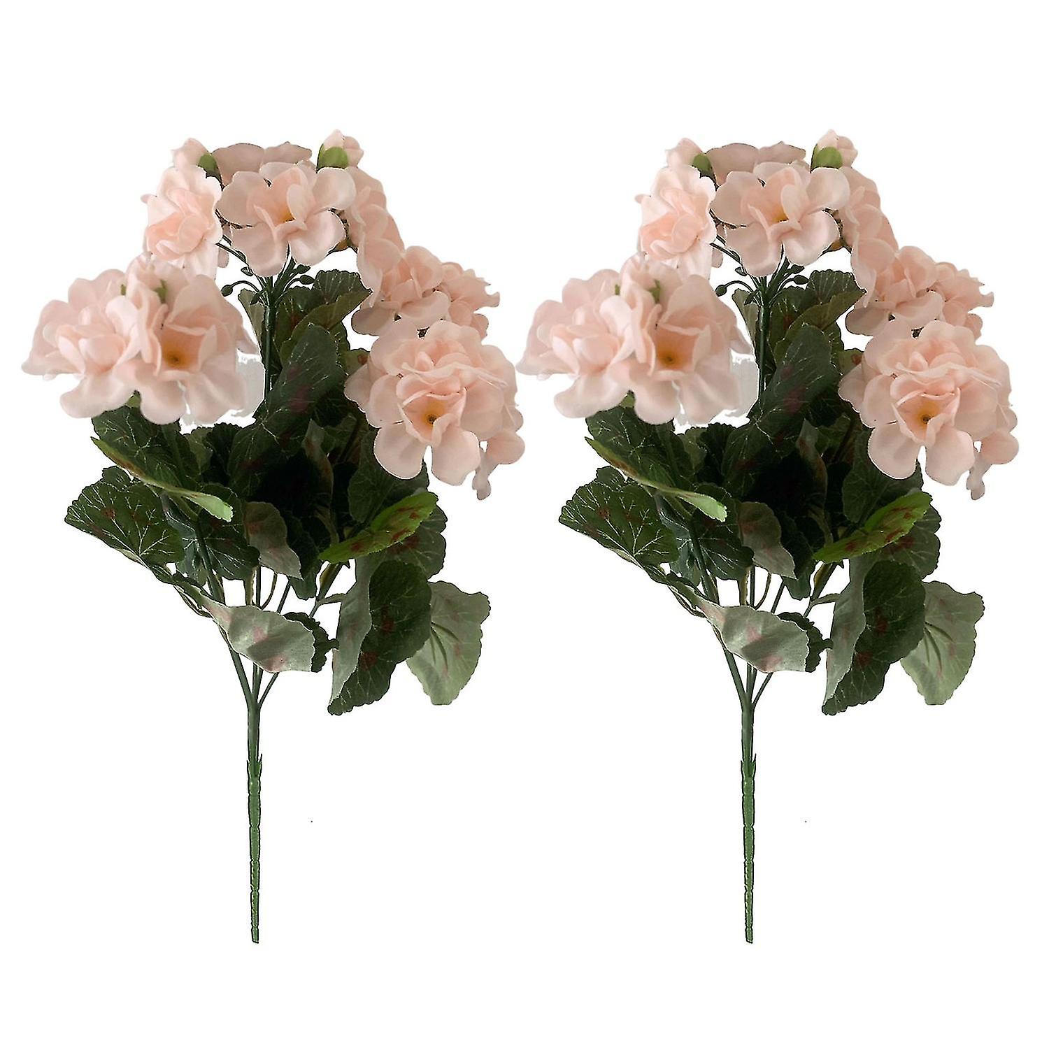 2Pcs Artificial Begonias Flower with Stem Non-withering No Watering Wedding Photo Props Realistic Fa