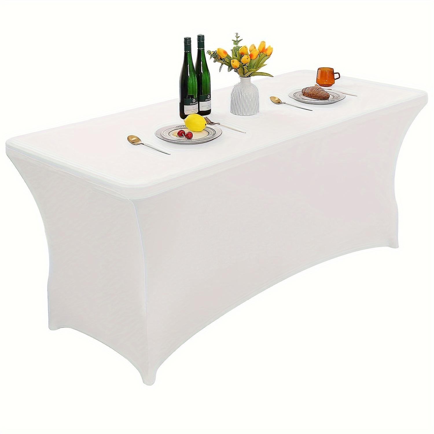 1pc Tout compris Housse de Table Élastique Polyester Nappe Lavable Spandex Couverture de Table Cocktail Fit