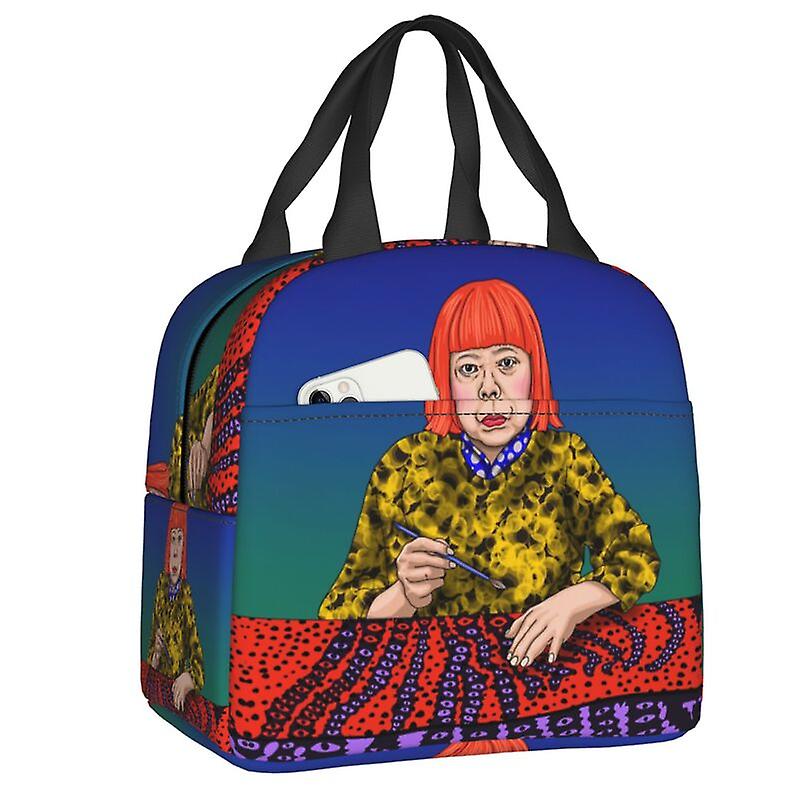 Polka Dot הנסיכה Yayoi Kusama תרמי מבודד תיק אוכל נשים יפן אמן מיכל ארוחת צהריים לאחסון בית הספר קופסת בנטו מזון