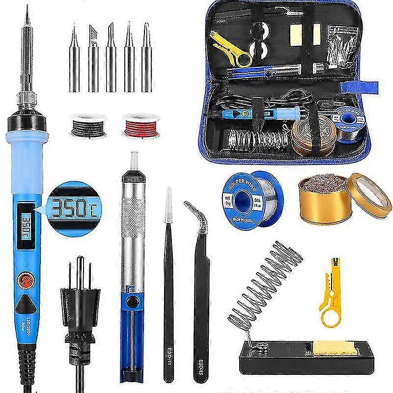 Soldering Iron Set 80w Station Temperature Solder Iron Wire Stand Kit