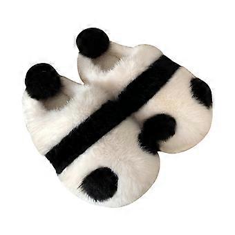 Cute Animal Slippers Winter Cotton House Shoes for Adults Indoor Outdoor Funny Tail Fuzzy Animal Panda Plush Slippers,255-260mm
