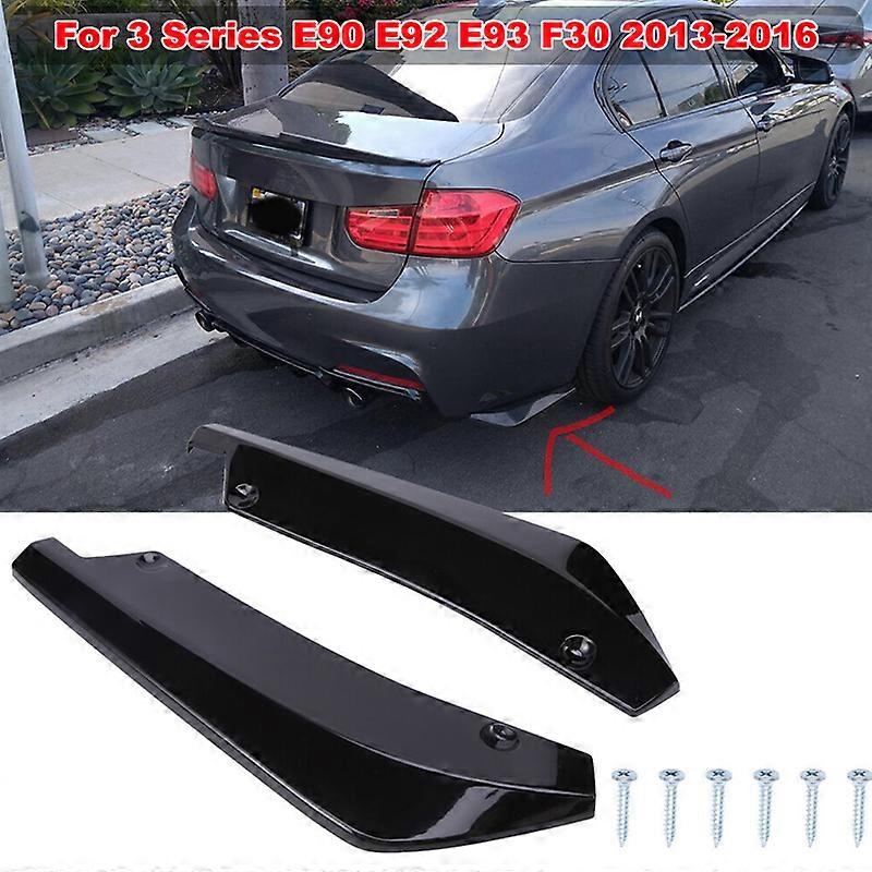 thumbnail image 2 of KEEPDSGN Universal 4-Fin Rear Bumper Diffuser For BMW 3 Series E46 E90 E92 E93 F30 – Gloss Black Polyurethane W/ Screws 2 of 6