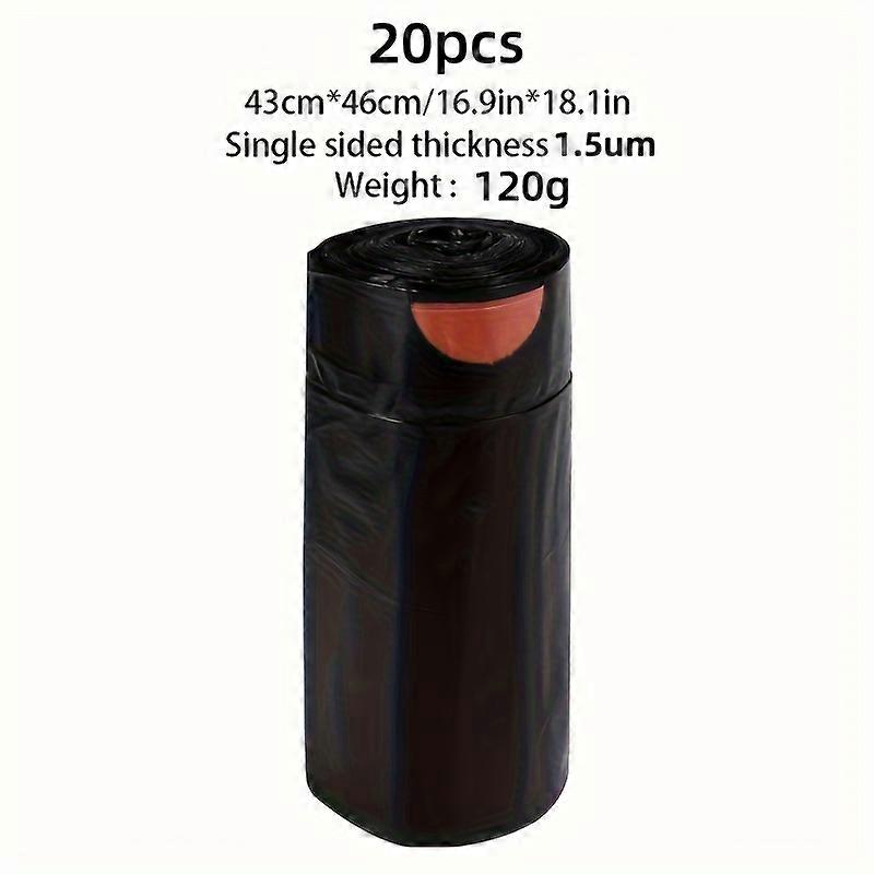 20pcs/60pcs Extra-Large Heavy Duty Drawstring Trash Bags - 4gal/15L Capacity, Unscented, Tear-Resistant, Leak-Proof Garbage Can Liners for Restaurant 