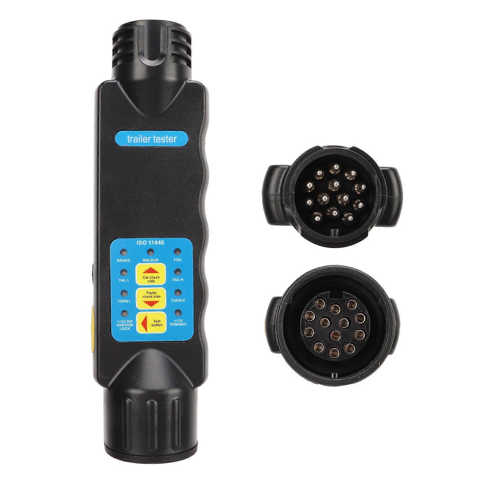 Trailer Tester 12V 13pin Tow Bar Light Plug Socket Wiring Test Diagnostic Tool Resistance Test Fault Detect for RV Trailer