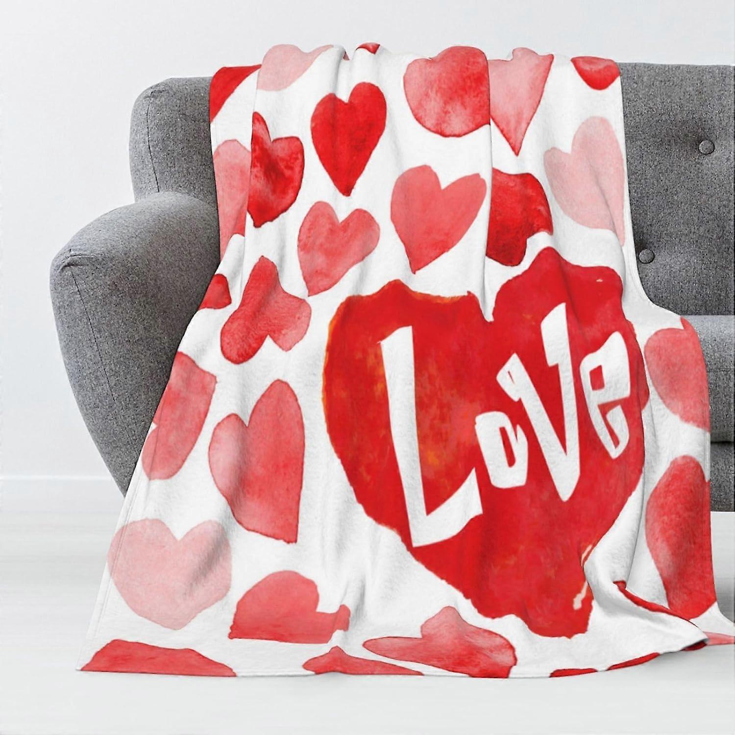 عيد الحب رمي بطانية لينة دافئة دافئة الصوف الفانيلا رمي بطانية القلب الحب الوردي بطانية خفيفة الوزن لأريكة سرير أريكة هدية 30 "× 40"