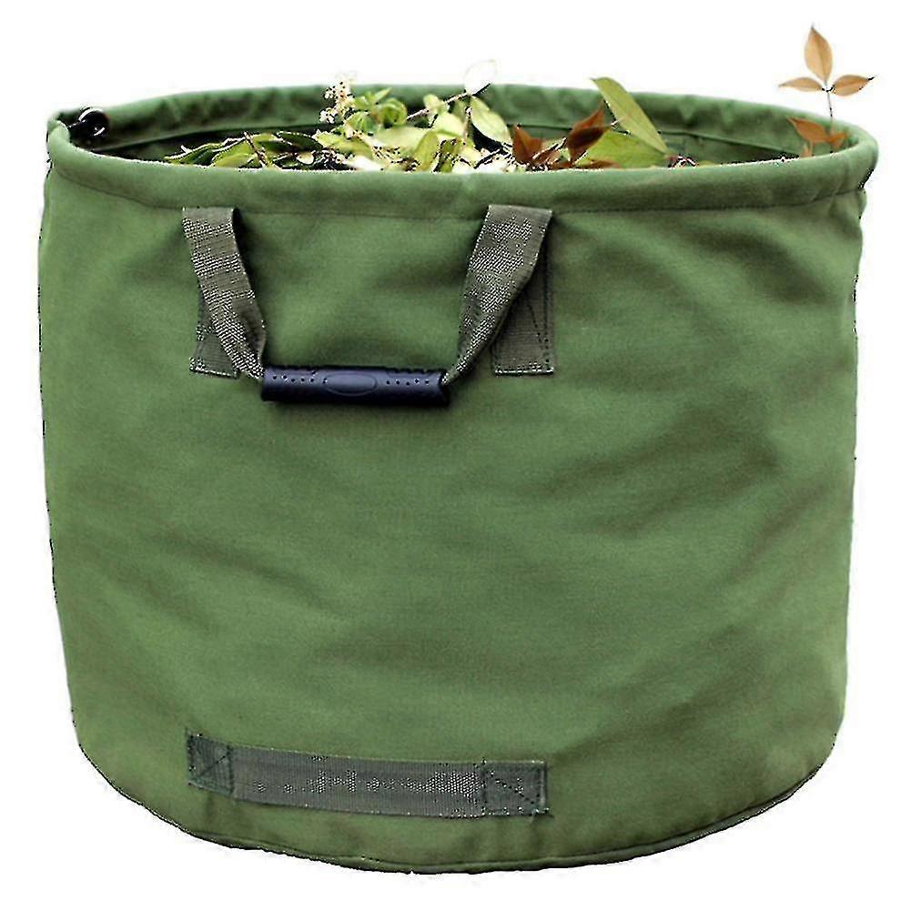 125L 带把手的重型花园垃圾袋 - 军用帆布制成的绿叶袋(高 45.7 厘米、深 55.8 厘米)