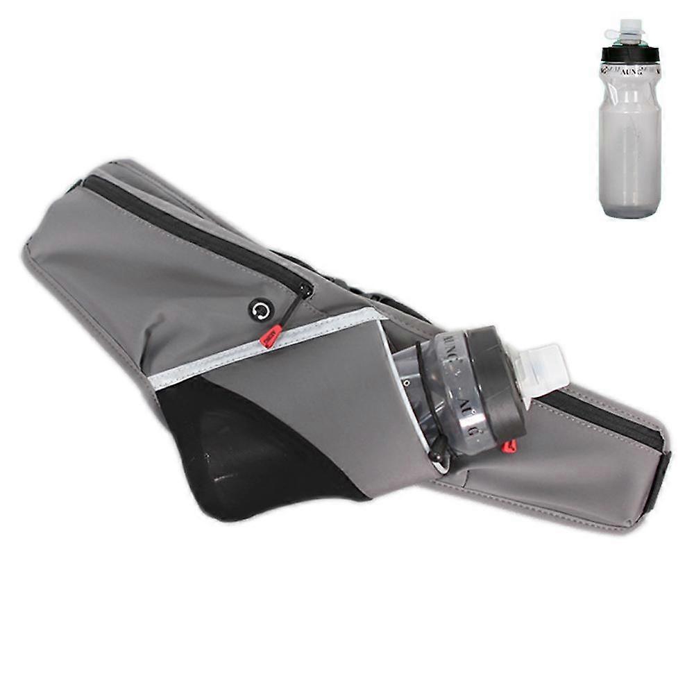 収納エリアとランニングボトル付きウォーターボトルベルトバッグ - ランニング、ハイキング、キャンプ、サイクリング