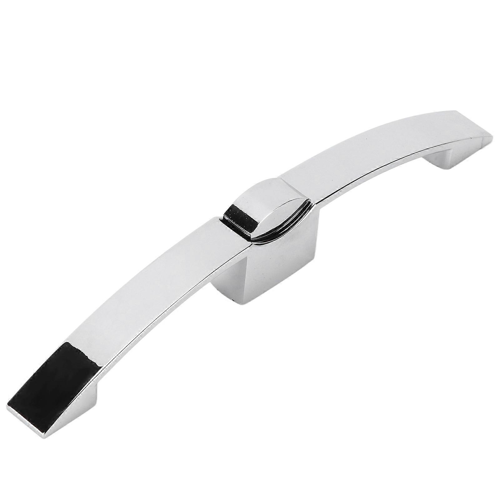 RV Push Button Pull Handle Latch Lock Silver Metal Arc Shape