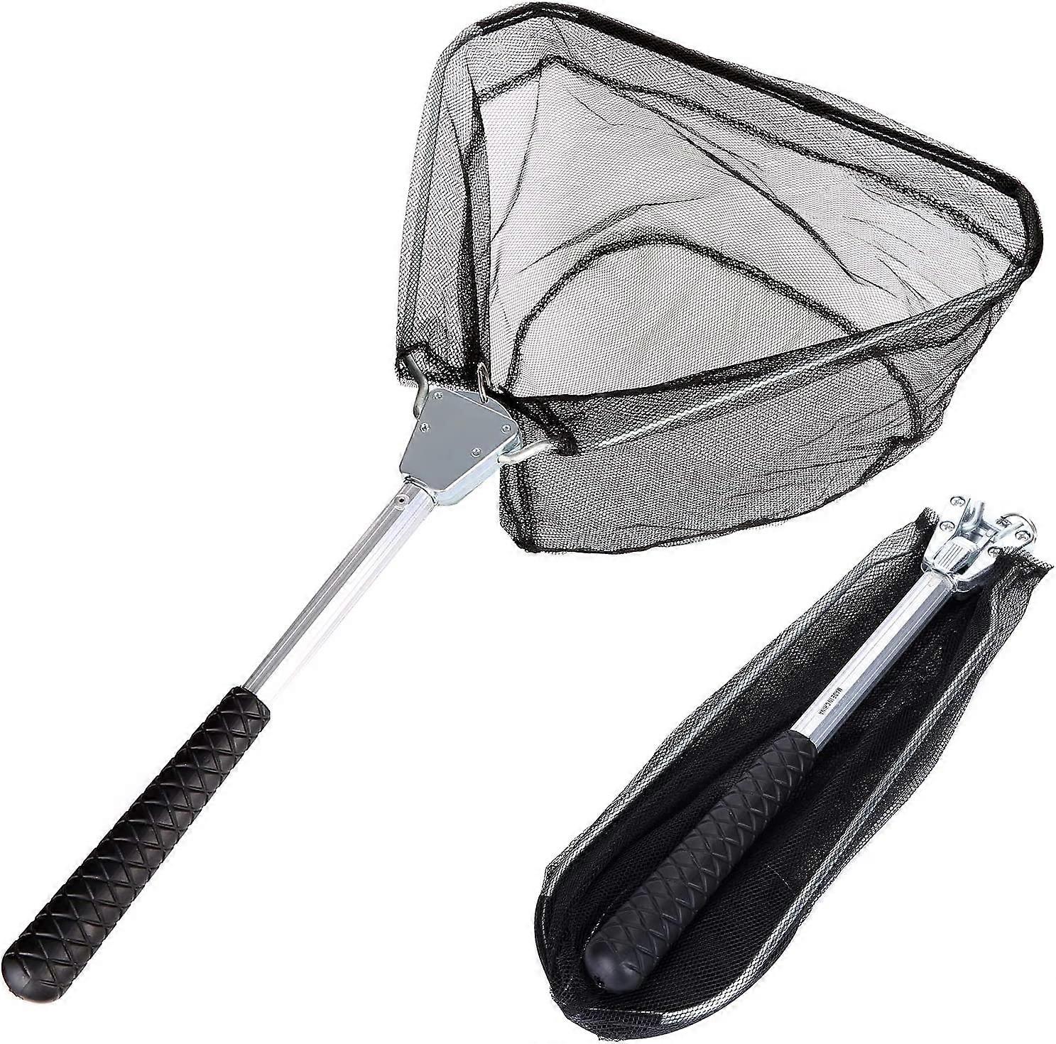 Collapsible Landing Net with Rubber Handle, Landing Net with Collapsible Fishing Net, Fishing Accessory for Adults and Children