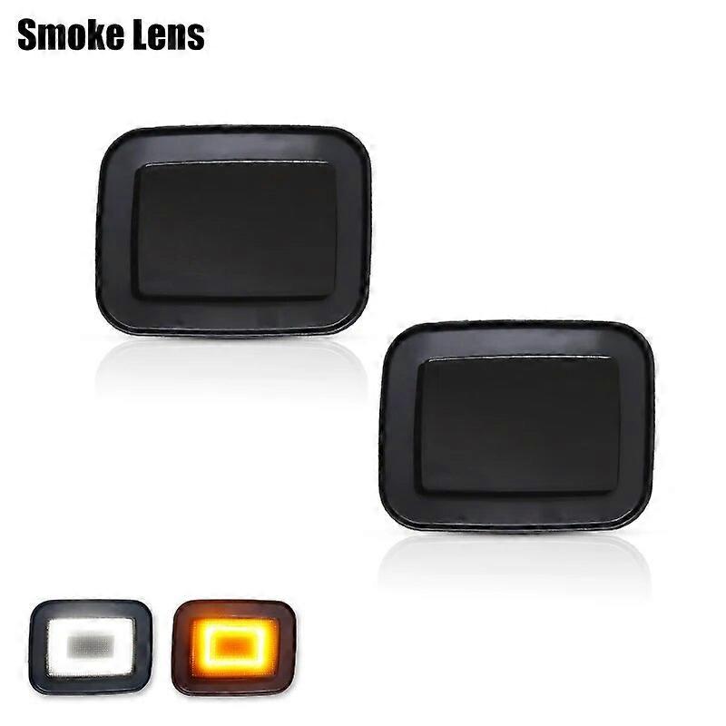Dual-color Amber & White LED Front Bumper Turn Signal Lights w/ DRL Daytime Running Lights /Driving Lights For Hummer H2 SUV SUT