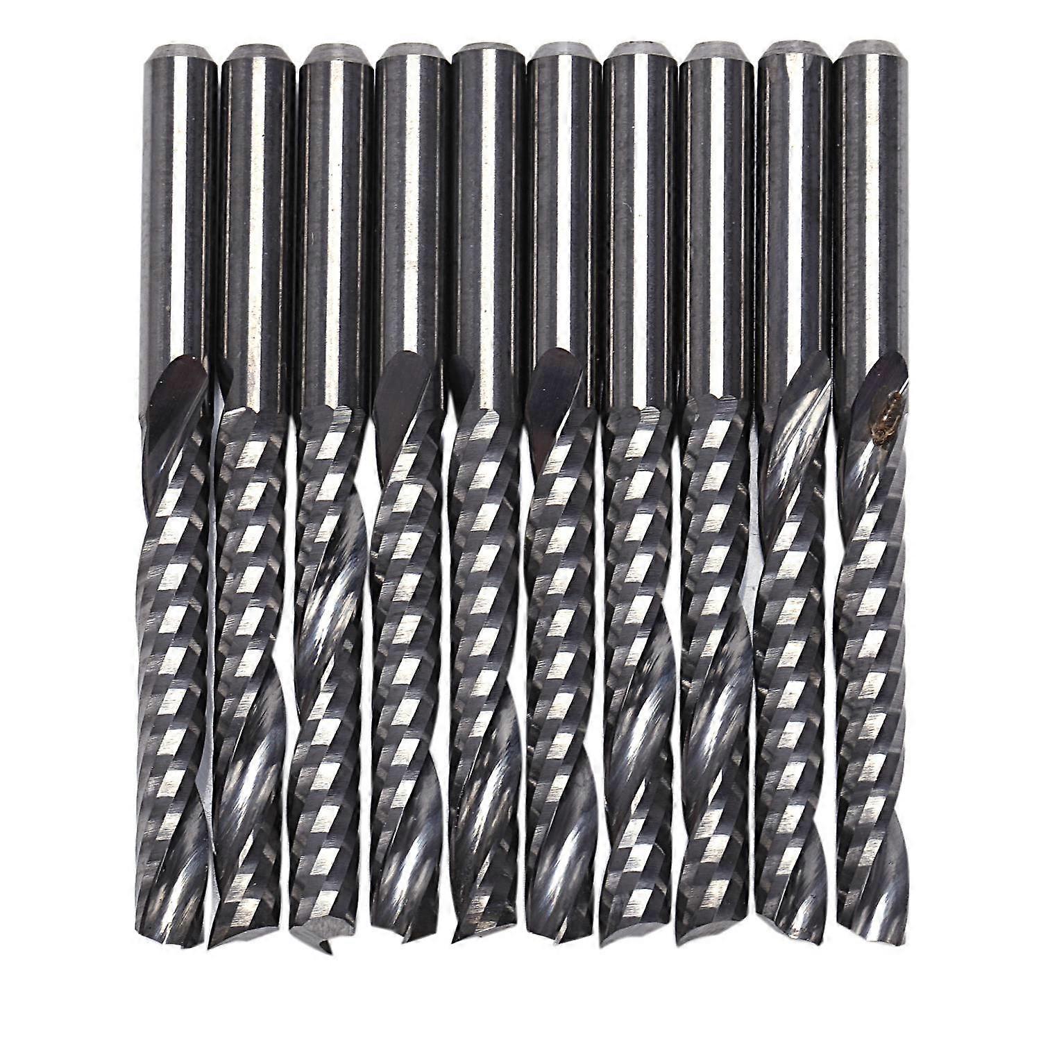 10Pcs Cnc Router Bits 3.175 X 22Mm Single Flute Spiral Carbide Cnc Router Bits Milling Cutter