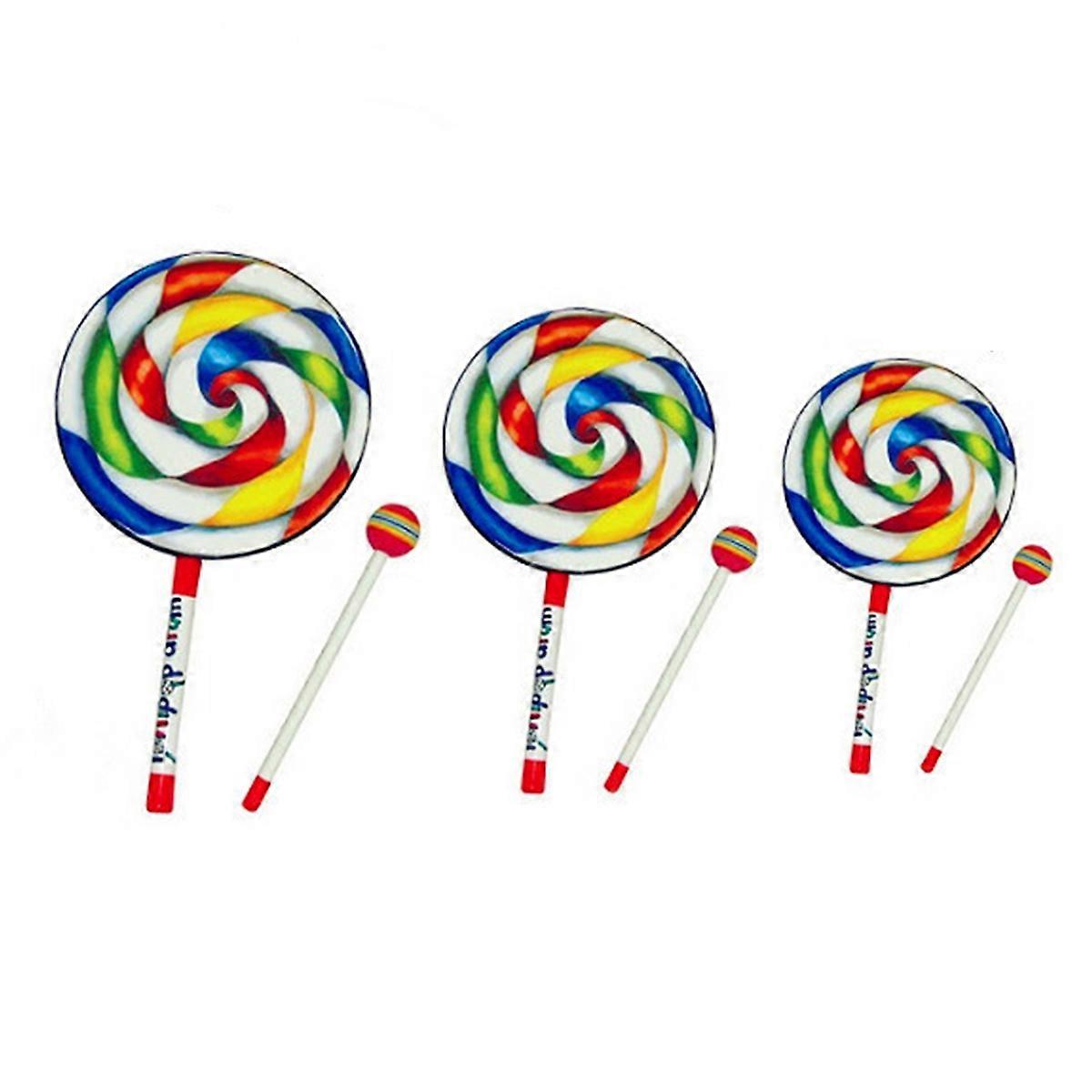 Orff Instruments Lollipop Drums 6/8/10 Inch Three Size Dance Props Percussion Instruments Hand Drum