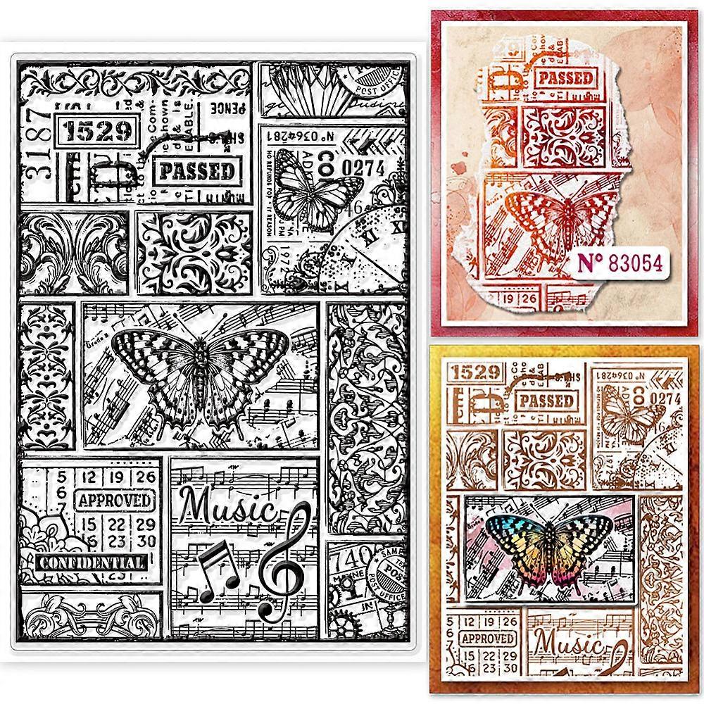 1Sheet Butterfly PVC Plastic Clear Stamps for DIY Scrapbooking Photo Album Decorative Cards Making