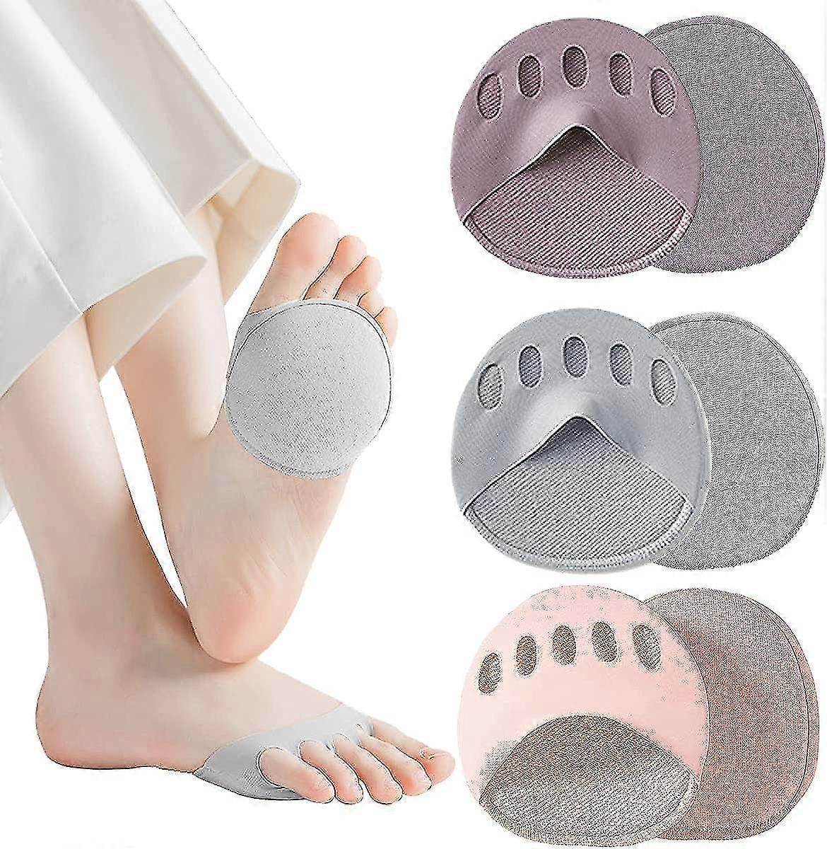 3 Pairs Women's Toe Topper Socks Non Slip Toe Cover No Show Half Socks With Cushion Pad-Good