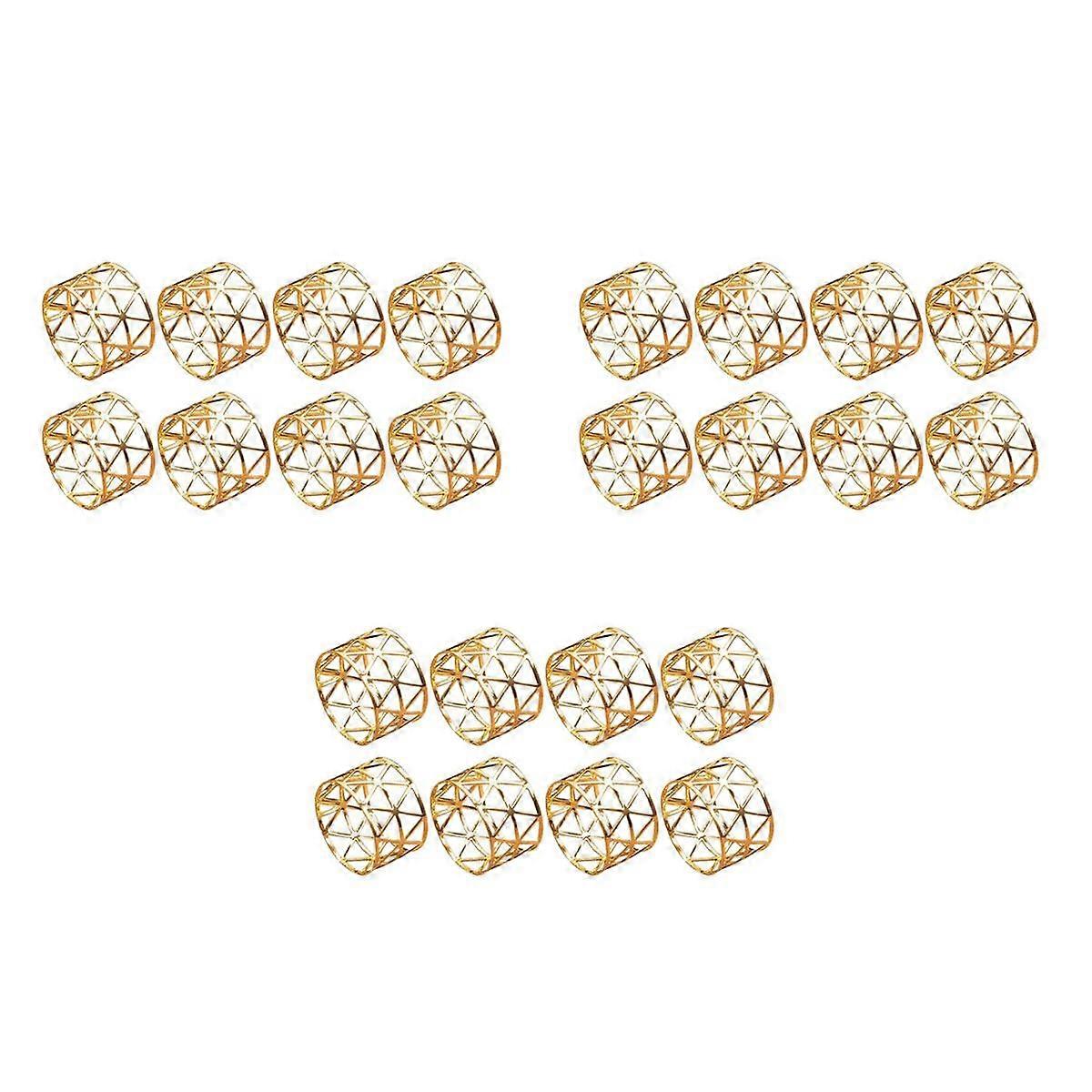 24 Pcs of Round Mesh Napkin Ring Holder, Table Set Suitable for Casual or Formal Occasions and Wedd