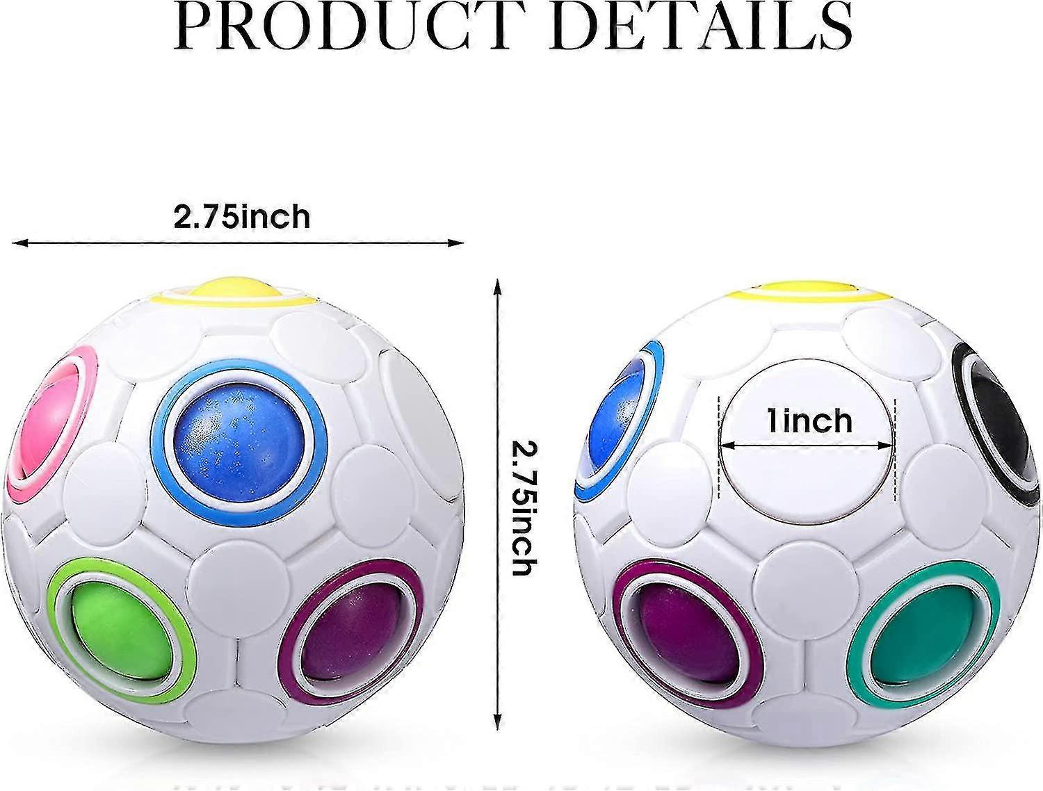 2021 Latest Style Rainbow Puzzle Ball Fidget Balls Magic Rainbow Ball Rotatable Speed Cube Ball Stress Relief