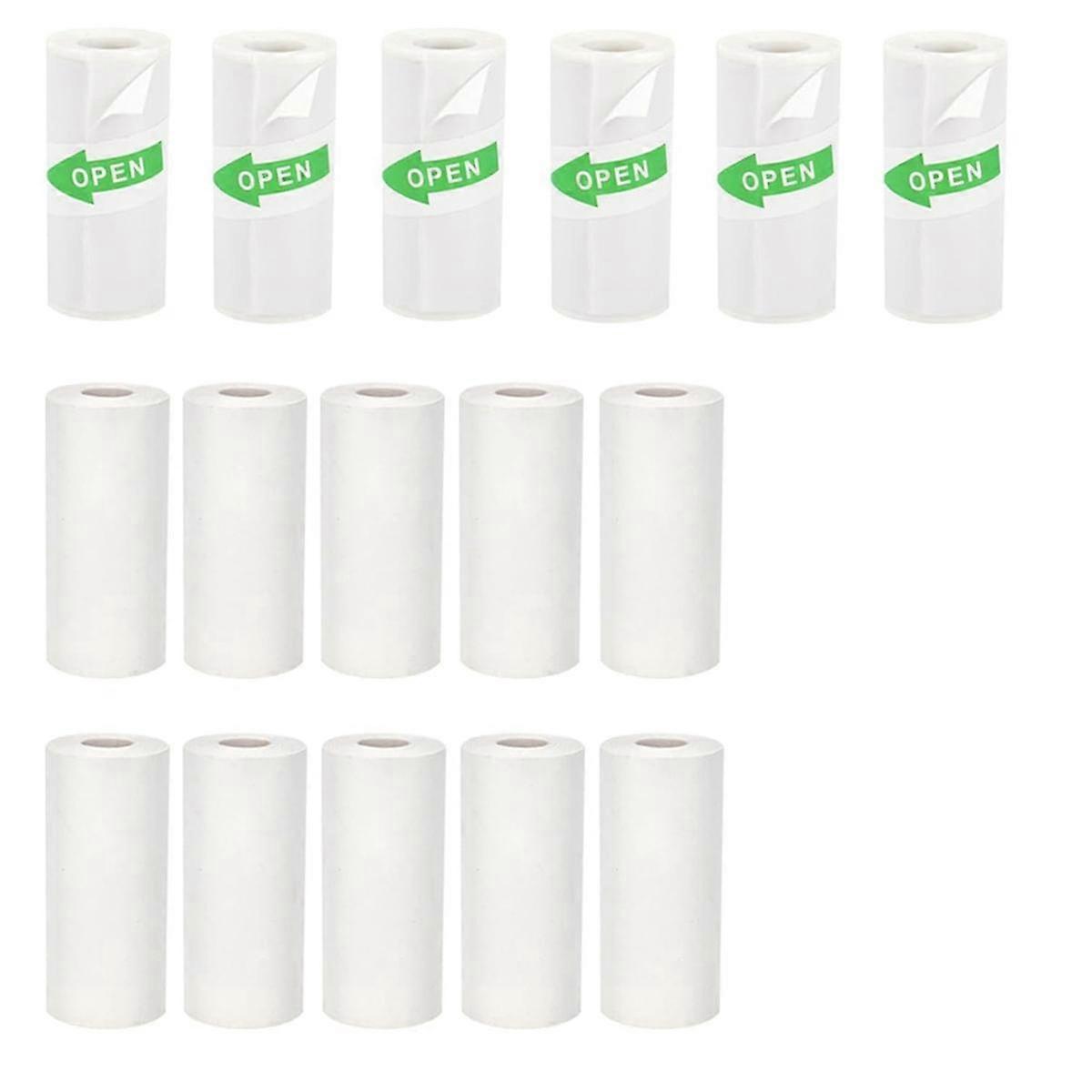 16 Rolls Mini Thermal Printer Paper, Including 6 Rolls Thermal Sticker Paper & 10 Rolls Thermal Pla