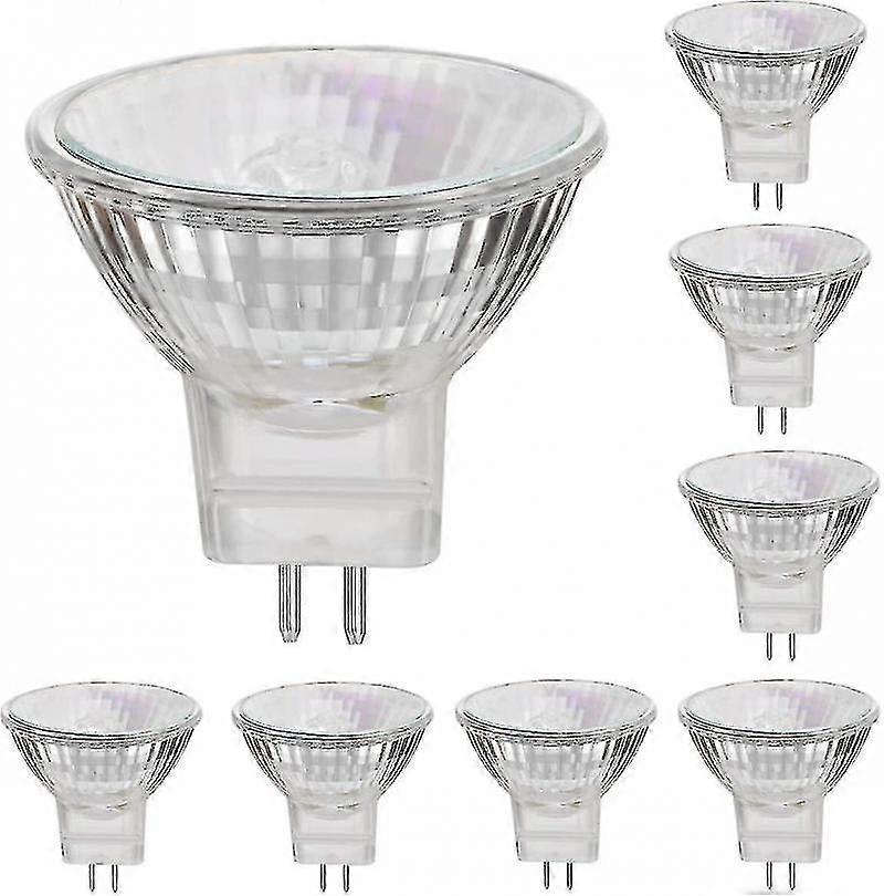 Λάμπες αλογόνου 12v 35w Gu5.3 με βάση σποτ, θερμό λευκό, με δυνατότητα ρύθμισης φωτεινότητας, συσκευασία 8 τεμαχίων
