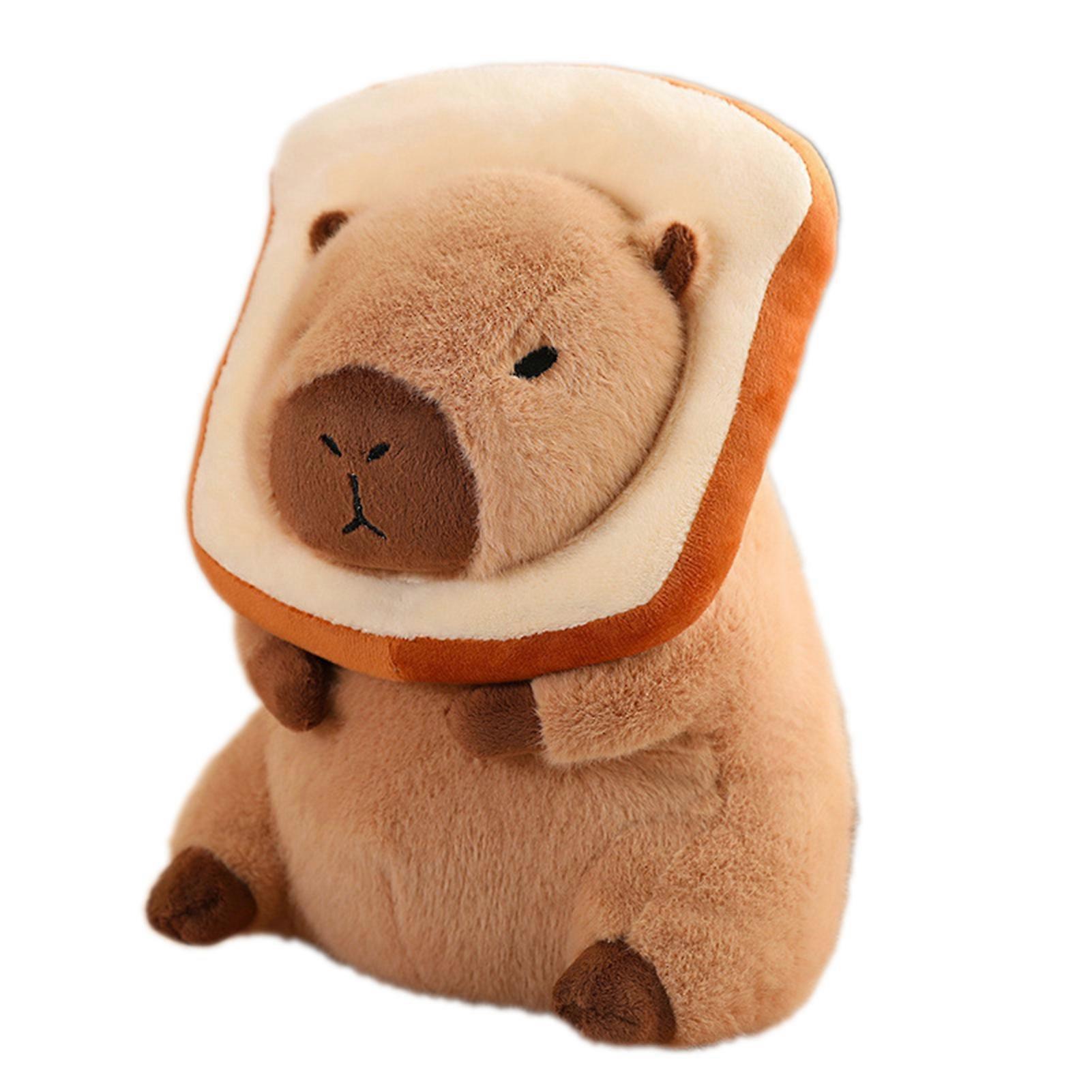 Cartoon Capybaras Plush Toy with Cute Head Cover Comfy Plush Filling Throw Pillow for Bedroom Living Room
