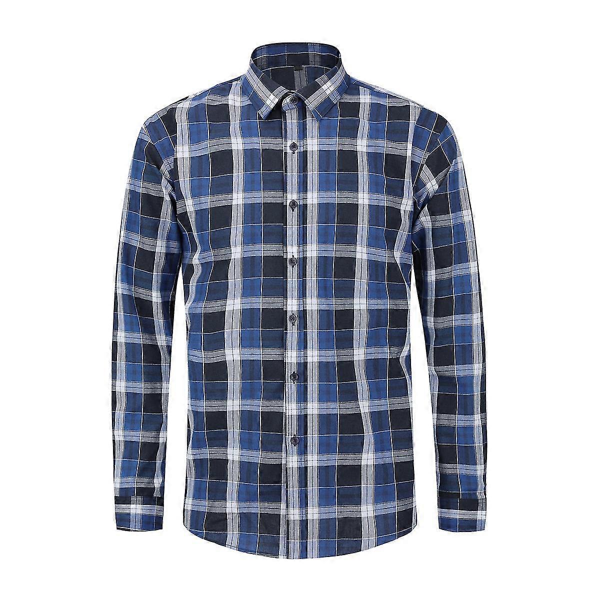 Herren Karo Check Casual Button Down Langarm Hemd