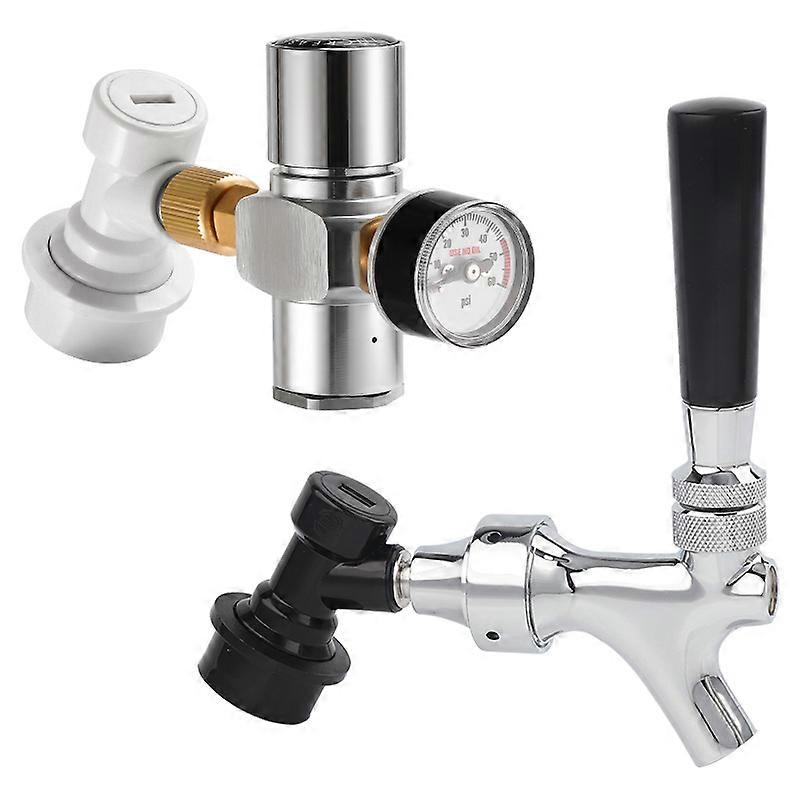 Home Brewery Beer Carbonation &; Dispenser Combine Kit, Premium 0-60PSI Mini Co2 Regulator, Craft Beer Tap με συνδετήρα κλειδώματος μπάλας