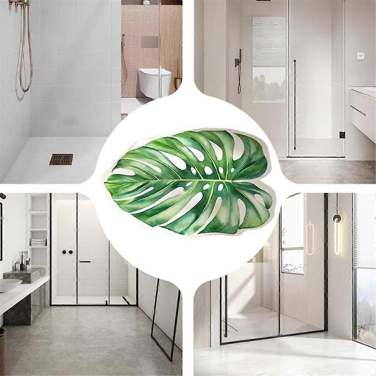 Bath Mats for Bathroom Door Mats Area Rug Green Leave Diatom Mud Bath Mat Absorbent Shower Mat Non-