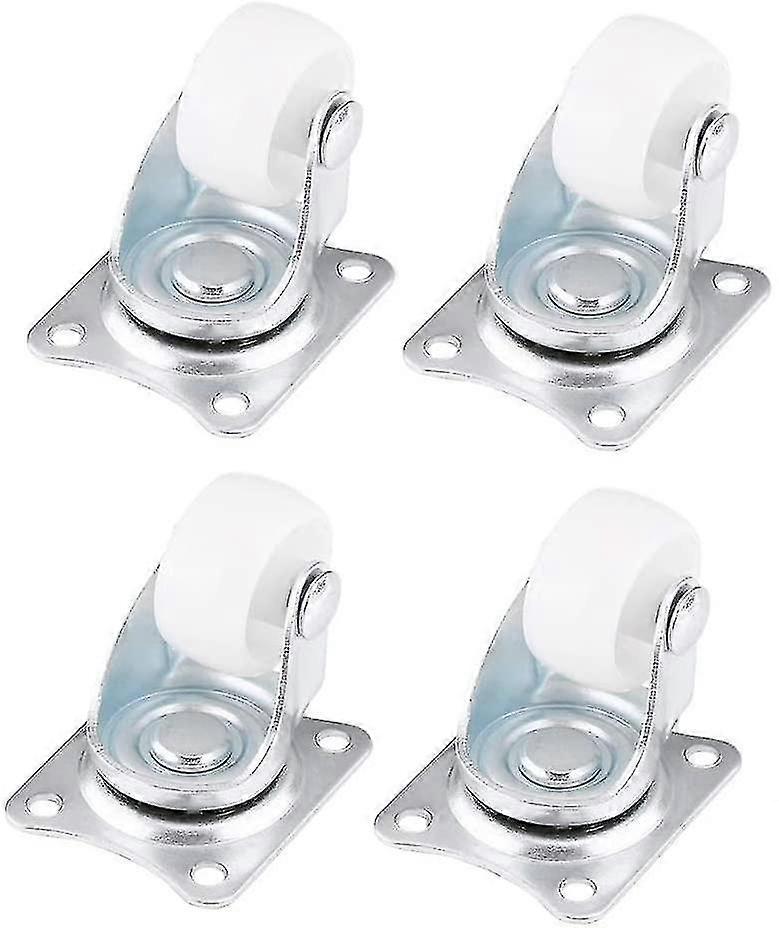 4 Pcs Swivel Casters Universal Swivel Casters White Rollers For Walking Wheelchairs
