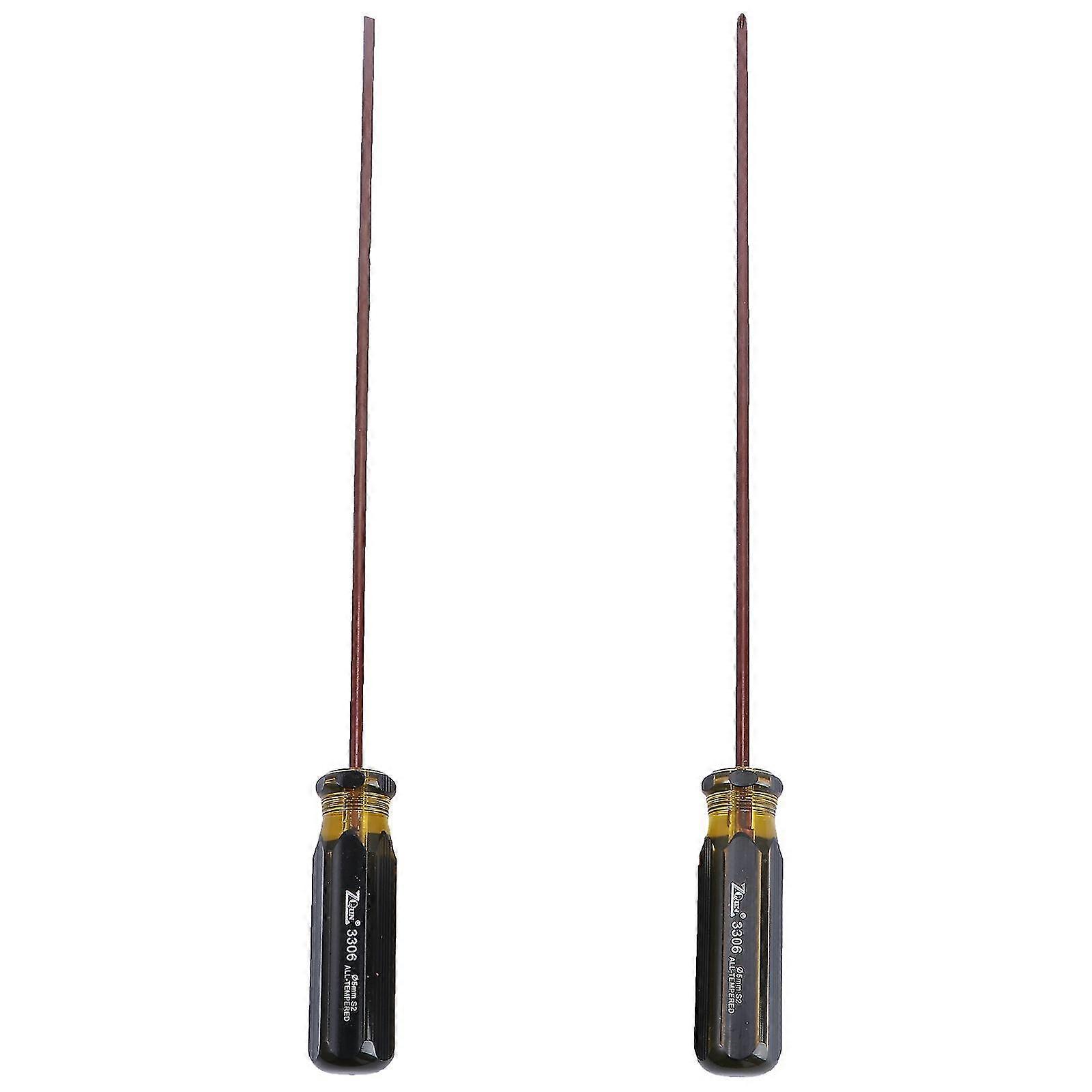 2pcs Screwdriver Durable Convenient Practical Magnetic Screwdriver Flathead Screwdriver Phillips Screwdriver For Repair