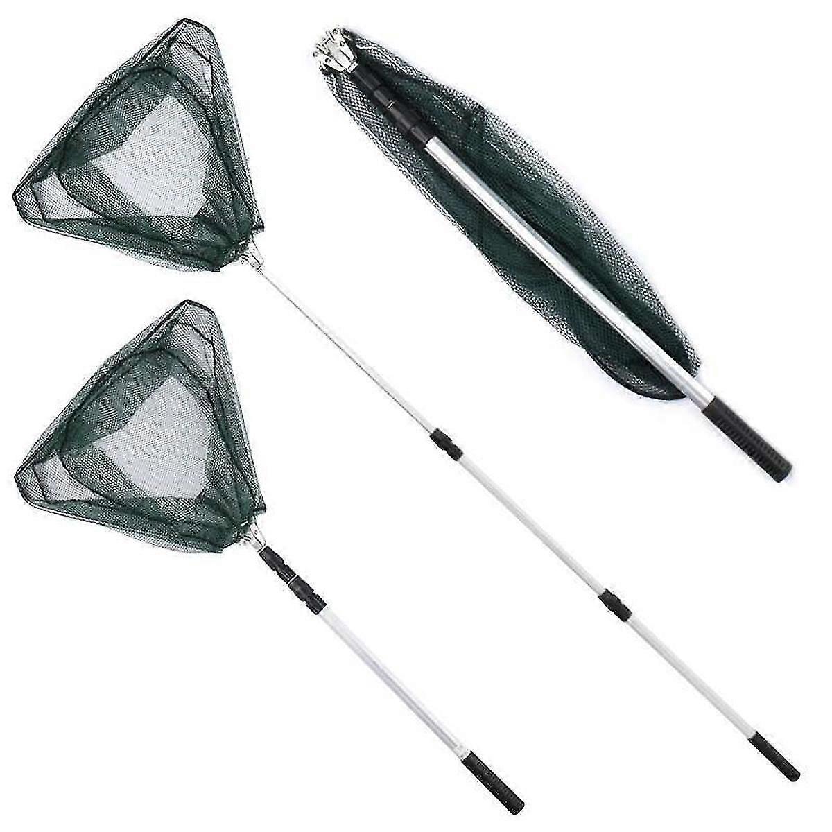 2.1m Telescopic Folding Fish Landing Fishing Net Extending Pole Trout Carp Coarse Sea