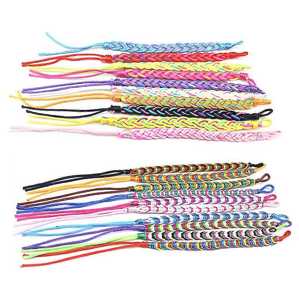 10x Handmade Nepal Woven Bracelets Mix Colors Friendship Bracelets For Friends