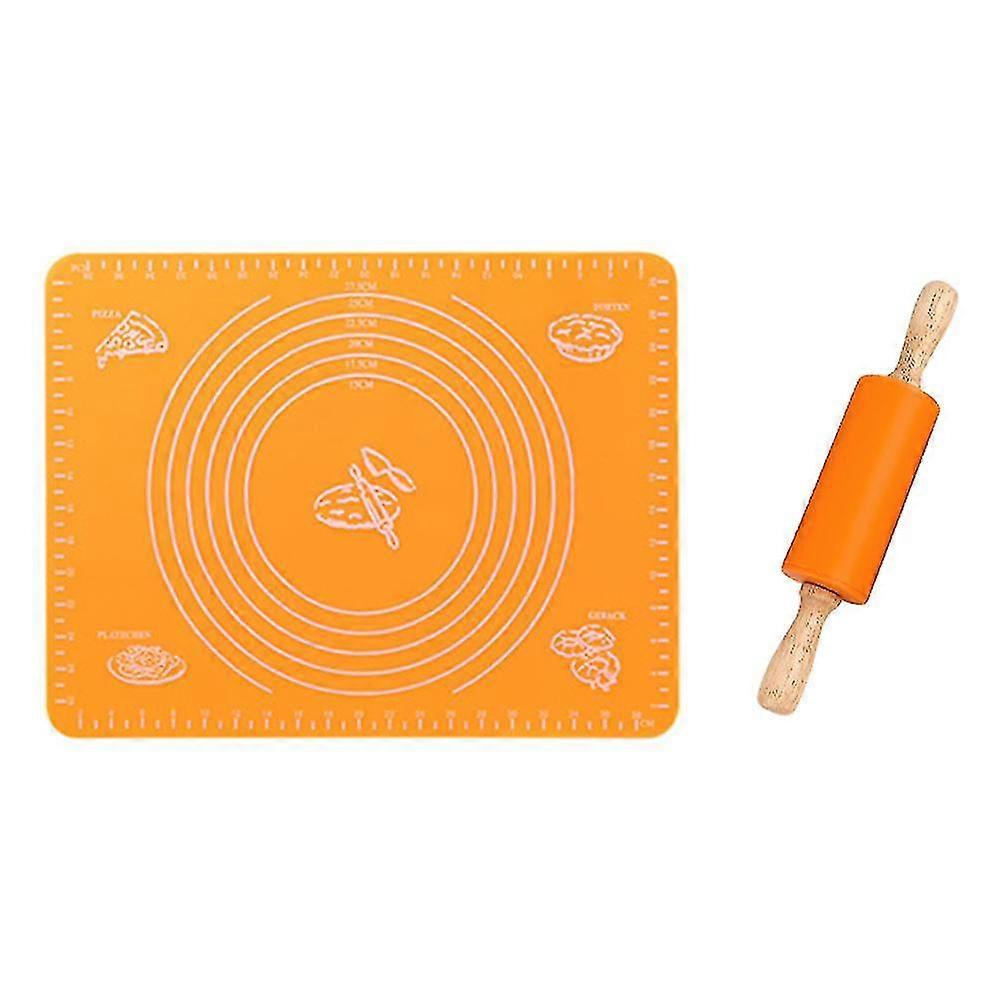 Silicone Dough Mat Baking Mat 40 30cm With Rolling Pin