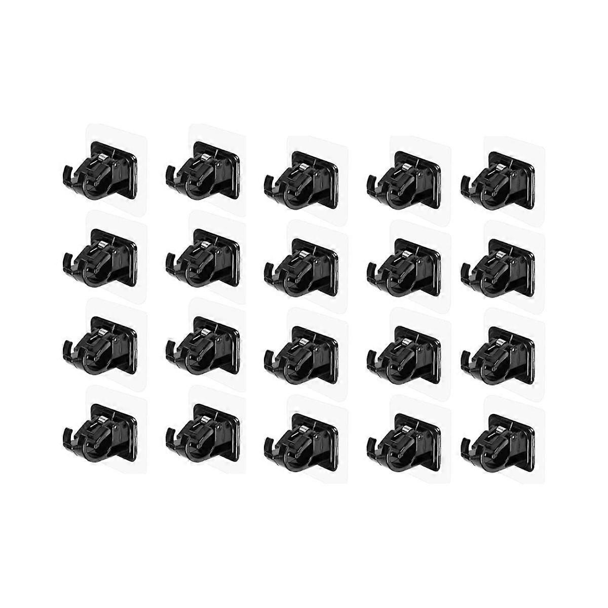 20Pcs Self Adhesive Curtain Bracket Holder Rod Hooks Wall Curtain Hanging Fixed Clip Adjustable Sto