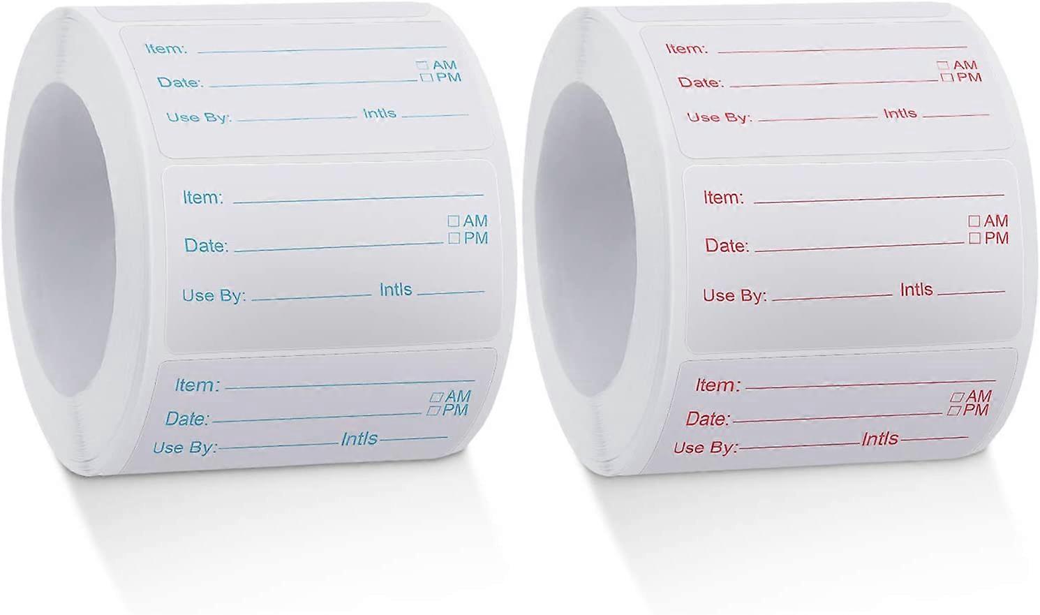 2 Rolls 1000 Pieces Dissolvable Food Labels Food Prep Canning Labels Removable Food Stickers for Home or Restaurant Canning Food Container Food Rotati