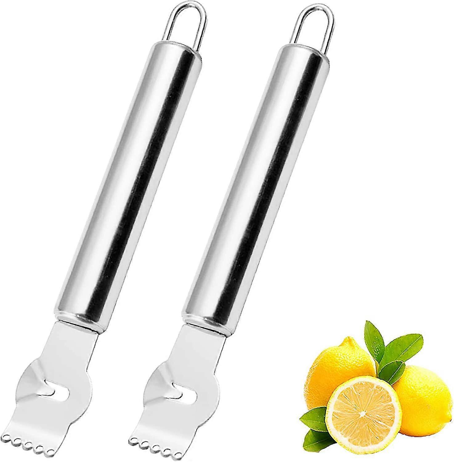 Schäler Schärfer Handheld Zitronenschäler Spitzer (silber) (2pcs)