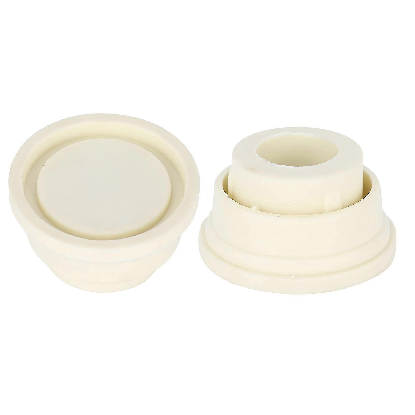 2 Pieces Pool Ladder Buffer Inground Pool Ladder End Caps White Rubber Bumper Set For Swimming Pool Ladders Universal Spare Parts