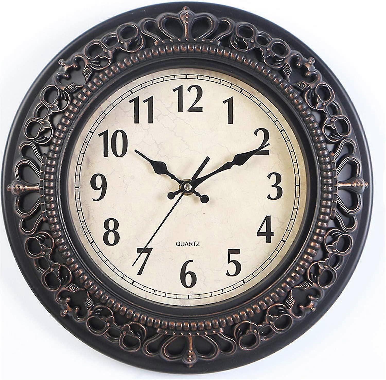 Icke-tickande trä modern nostalgi väggklocka DIY för vardagsrum kök kontor