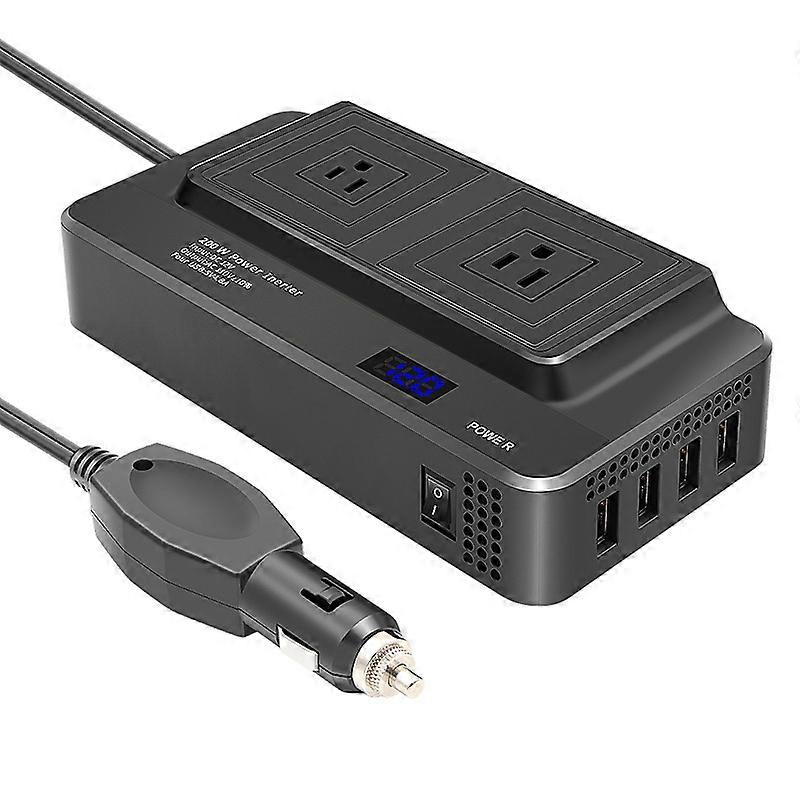 1KS 200W automenič 12V až 110V napájací adaptér, automobilový invertor