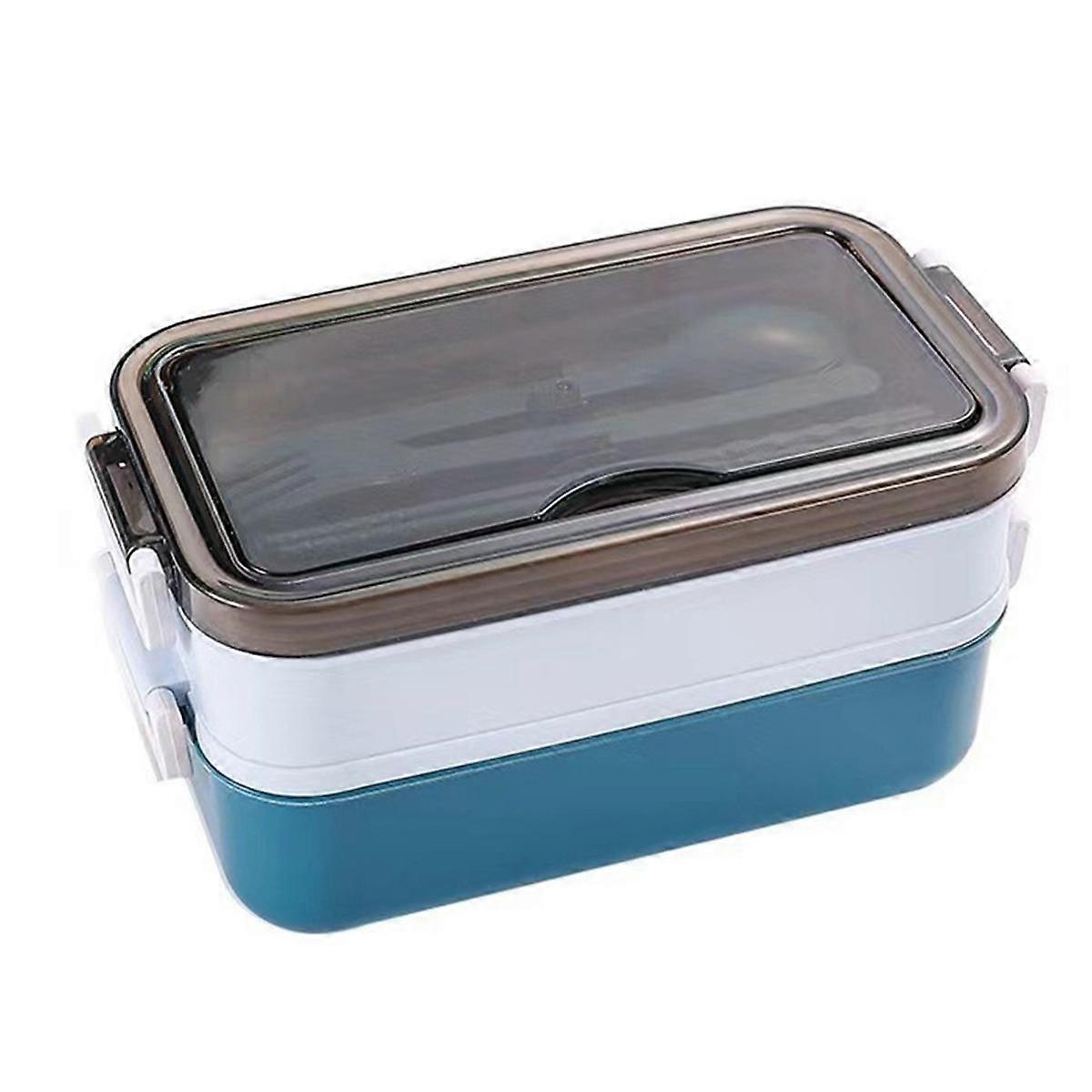 2 Layer Lunch Box Microwavable Lunch Box Food Storage Box Bento Box for Students Kids Office Worker
