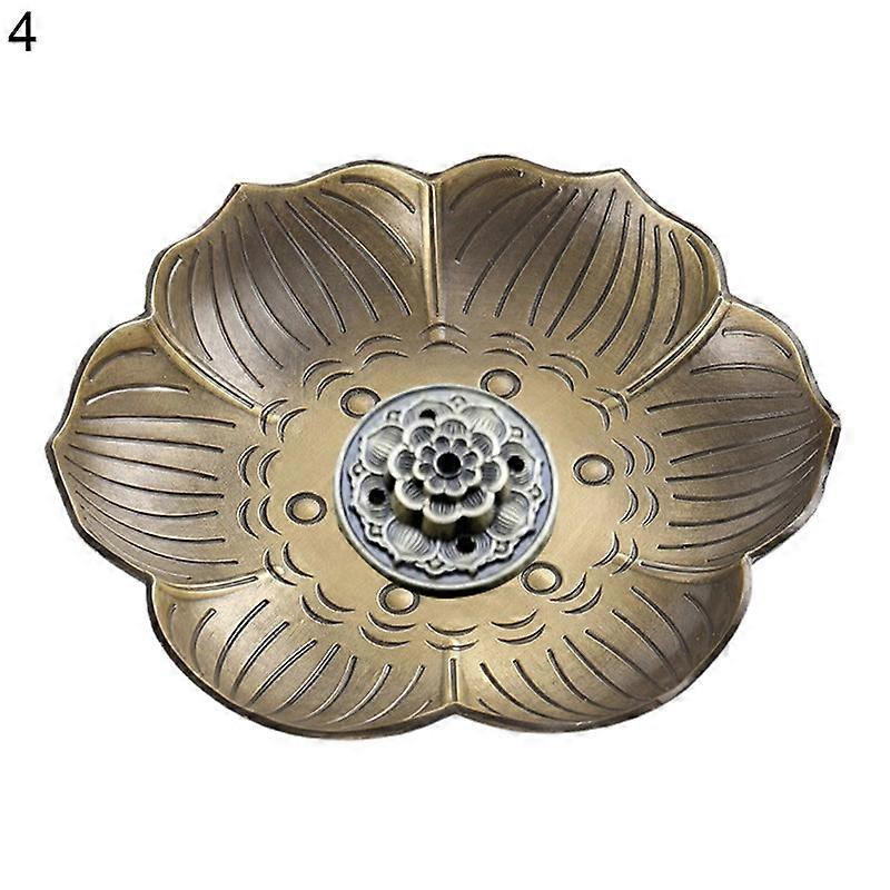 Realistic Incense Burner Portable Alloy Lotus Shape 9 Holes Incense Stick Holder for Living Room KAESI