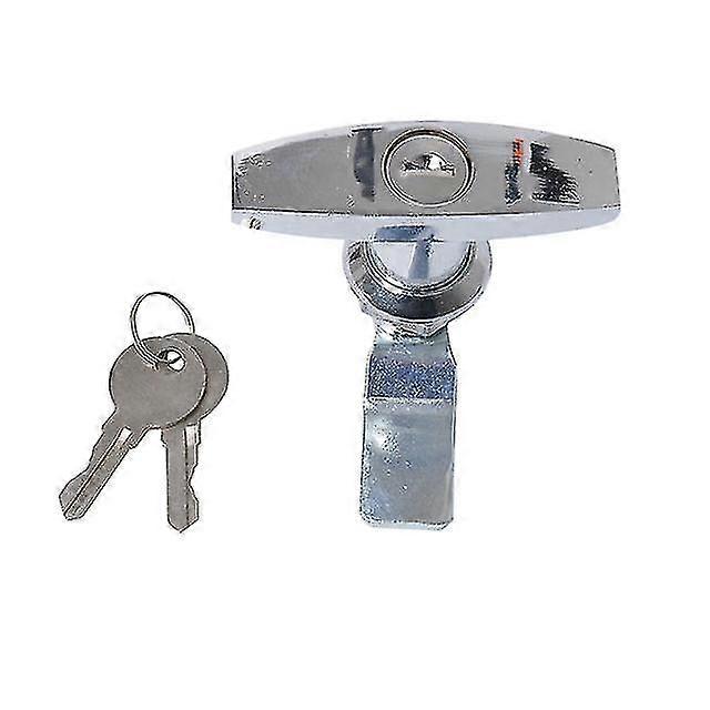 2pcs Anti-theft T-shape Handle Locks With Keys T Handle Garage Door Lock For Distribution Cabinet Caravan Trailer Rv Toolbox