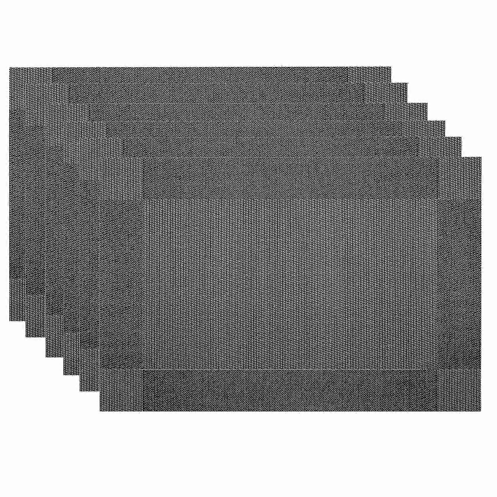 6 Pcs Dining Table Placemats Non-slip Heat Insulation Mats (black)
