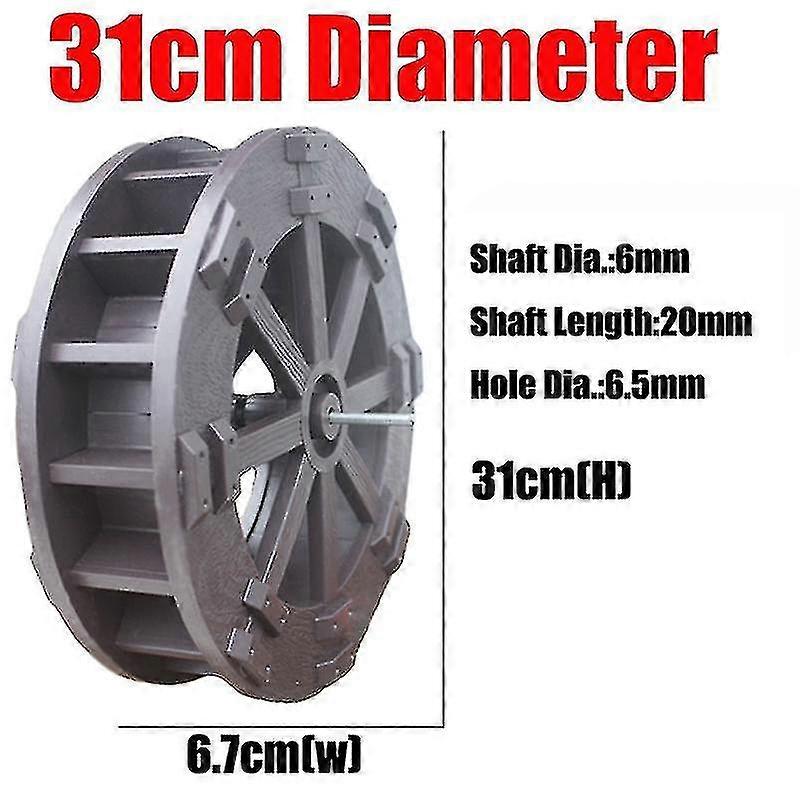 DIY حديقة البلاستيك عجلة المياه 17 سم 22 سم 27 سم 31 سم 40 سم الصين Fengshui عجلة مع رمح الجنينة تشغيل المياه محرك المناظر الطبيعية