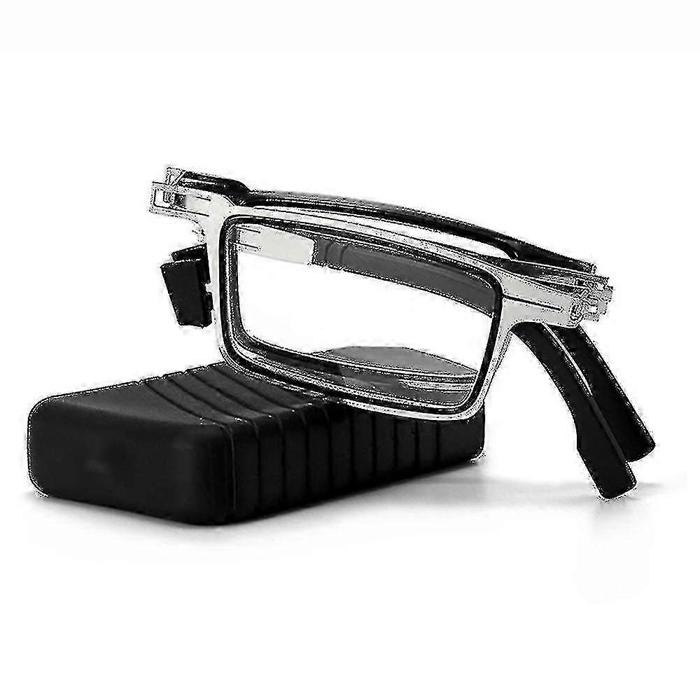 Portable Folding Reading Glasses Men Metal Round Square Anti Blue Light Eyewear Presbyopia Eyeglasses Frame Diopter +1.0 To+4.0