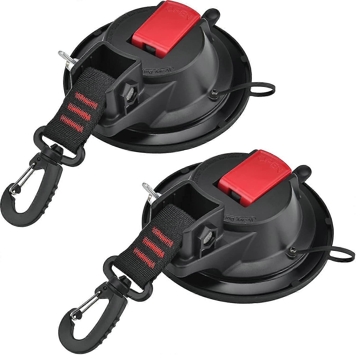 2 Pieces Suction Cup Anchor With Tie Down Hook Fixing, Camping Tie Down Hooks, Awning Suction Cup Fixing Hook For Car Side Tents Camping Tarp Accessor