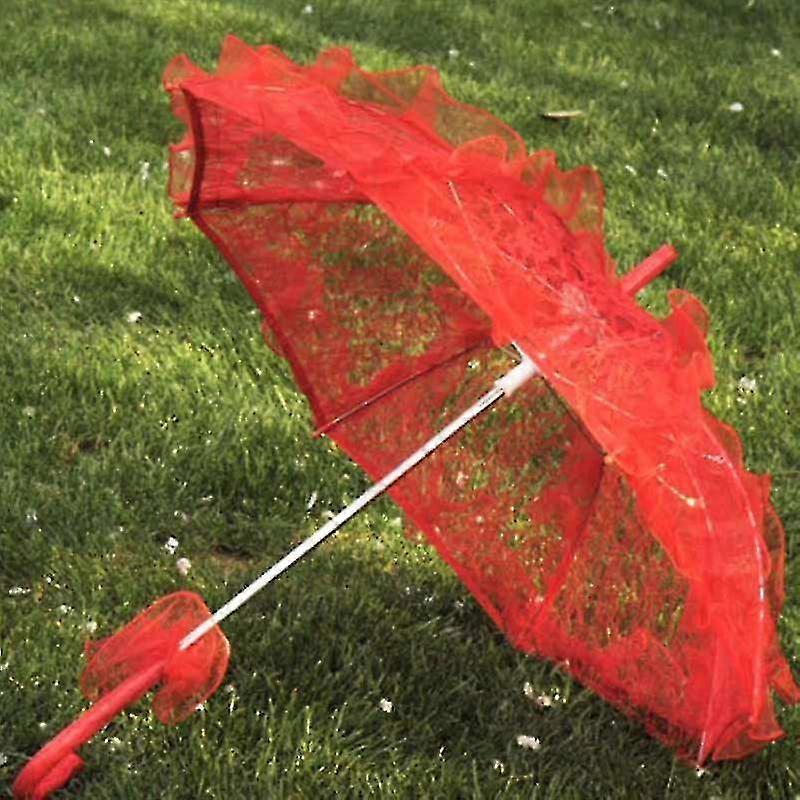 60cm γυναικείες κυρίες βαμβάκι δαντέλα ομπρέλα νυφικό γαμήλιο πάρτι χειροποίητο