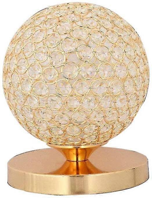 ゴールドカラーK9クリスタルデスクランプ球面装飾ベッドサイドランプとクロームメッキベースモダン読書灯ナイト