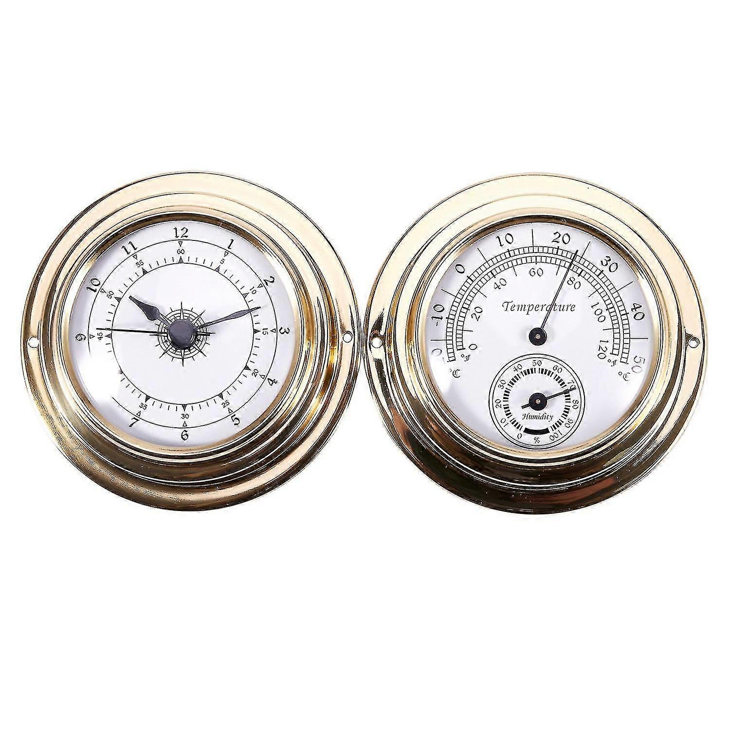 Termometer Hygrometer Barometer Klockor 2 Hela Set Mätare